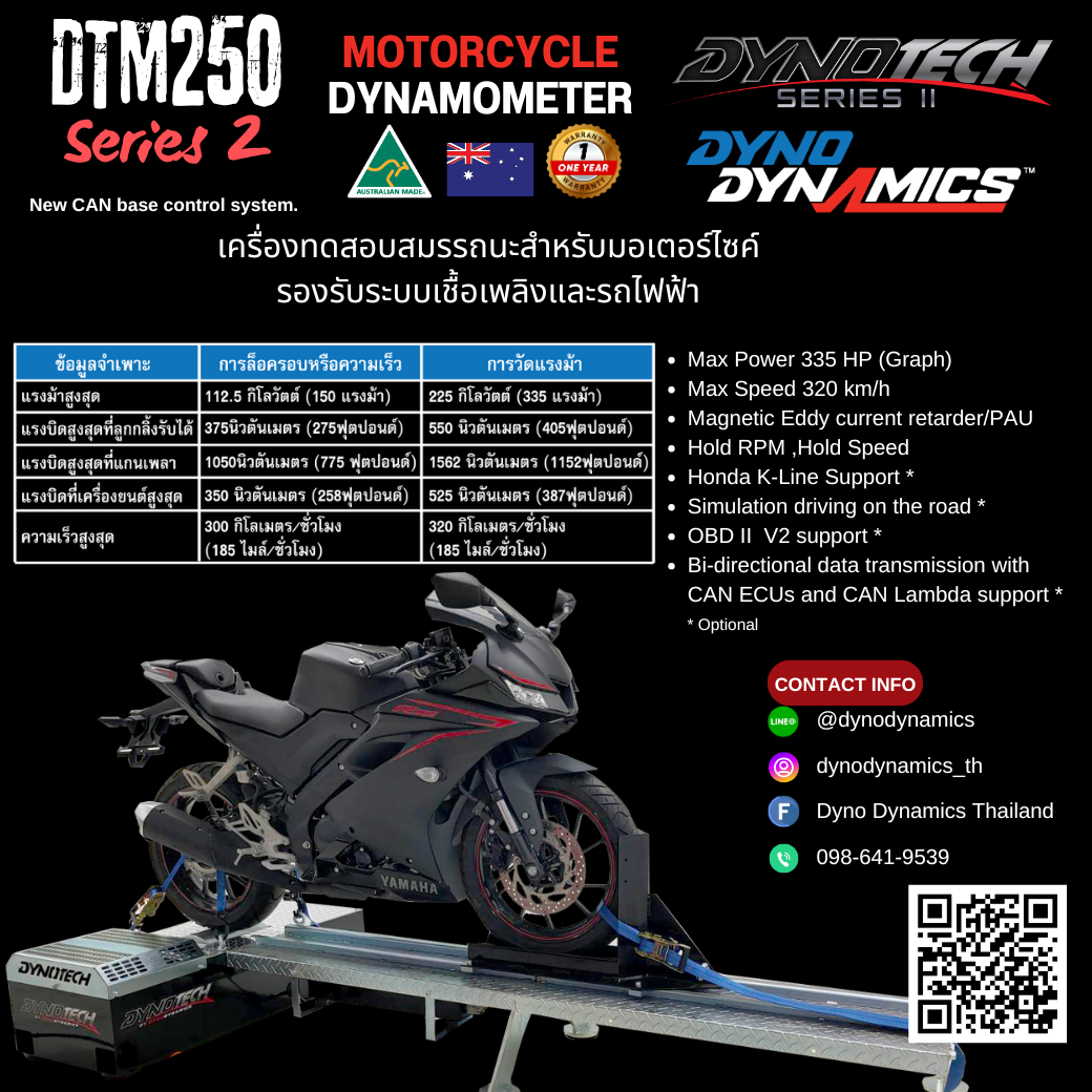 DTM250 Motorcycle Dynotech
